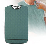 Maxbell Large Elder Bib Washable Reusable Practical Adult Bibs for Eating for Adults Green M