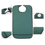 Maxbell Large Elder Bib Washable Reusable Practical Adult Bibs for Eating for Adults Green M