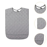 Maxbell Large Elder Bib Washable Reusable Practical Adult Bibs for Eating for Adults Gray S