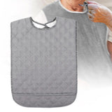 Maxbell Large Elder Bib Washable Reusable Practical Adult Bibs for Eating for Adults Gray S