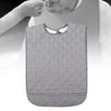 Maxbell Large Elder Bib Washable Reusable Practical Adult Bibs for Eating for Adults Gray S