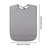 Maxbell Large Elder Bib Washable Reusable Practical Adult Bibs for Eating for Adults Gray S