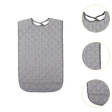 Maxbell Large Elder Bib Washable Reusable Practical Adult Bibs for Eating for Adults Gray M