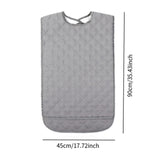 Maxbell Large Elder Bib Washable Reusable Practical Adult Bibs for Eating for Adults Gray M