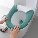 Maxbell Toilet Seat Cover Universal Washable Modern Pad for Dorm Household Farmhouse Deep Green