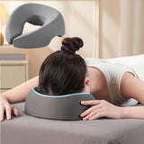 Maxbell Face Down Pillow Removable Cover Ergonomic for Massage Chair Airplane Travel gray