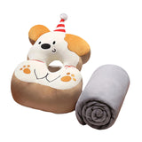 Maxbell Office Desk Napping Pillow Versatile Sleeping Pillow for Travel Bedroom Sofa YellowEarwithBlanket