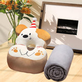 Maxbell Office Desk Napping Pillow Versatile Sleeping Pillow for Travel Bedroom Sofa YellowEarwithBlanket