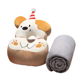 Maxbell Office Desk Napping Pillow Versatile Sleeping Pillow for Travel Bedroom Sofa YellowEarwithBlanket