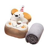 Maxbell Office Desk Napping Pillow Versatile Sleeping Pillow for Travel Bedroom Sofa YellowEarwithBlanket