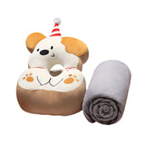 Maxbell Office Desk Napping Pillow Versatile Sleeping Pillow for Travel Bedroom Sofa YellowEarwithBlanket