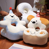 Maxbell Office Desk Napping Pillow Versatile Sleeping Pillow for Travel Bedroom Sofa BrownEar withBlanket