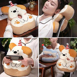 Maxbell Office Desk Napping Pillow Versatile Sleeping Pillow for Travel Bedroom Sofa BrownEar withBlanket