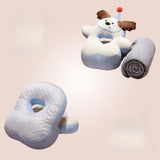 Maxbell Office Desk Napping Pillow Versatile Sleeping Pillow for Travel Bedroom Sofa BrownEar withBlanket