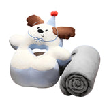 Maxbell Office Desk Napping Pillow Versatile Sleeping Pillow for Travel Bedroom Sofa BrownEar withBlanket