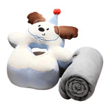 Maxbell Office Desk Napping Pillow Versatile Sleeping Pillow for Travel Bedroom Sofa BrownEar withBlanket