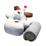 Maxbell Office Desk Napping Pillow Versatile Sleeping Pillow for Travel Bedroom Sofa BrownEar withBlanket