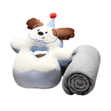 Maxbell Office Desk Napping Pillow Versatile Sleeping Pillow for Travel Bedroom Sofa BrownEar withBlanket