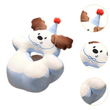 Maxbell Office Desk Napping Pillow Versatile Sleeping Pillow for Travel Bedroom Sofa BrownEar withBlanket