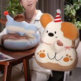 Maxbell Office Desk Napping Pillow Versatile Sleeping Pillow for Travel Bedroom Sofa BrownEar withBlanket