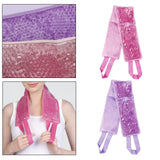 Maxbell Gel Adjustable Large Cooling Neck Ice Pack Wrap for Sleep Relaxing Neck Pink