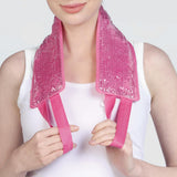 Maxbell Gel Adjustable Large Cooling Neck Ice Pack Wrap for Sleep Relaxing Neck Pink