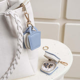 Maxbell Rings Holder Keychain Stylish Zipper Portable for Mother Gift Sports Earrings Blue