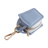 Maxbell Rings Holder Keychain Stylish Zipper Portable for Mother Gift Sports Earrings Blue