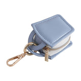 Maxbell Rings Holder Keychain Stylish Zipper Portable for Mother Gift Sports Earrings Blue