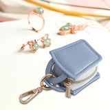 Maxbell Rings Holder Keychain Stylish Zipper Portable for Mother Gift Sports Earrings Blue