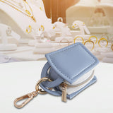 Maxbell Rings Holder Keychain Stylish Zipper Portable for Mother Gift Sports Earrings Blue