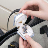 Maxbell Rings Holder Keychain Stylish Zipper Portable for Mother Gift Sports Earrings Blue