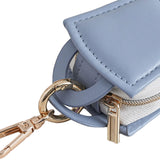 Maxbell Rings Holder Keychain Stylish Zipper Portable for Mother Gift Sports Earrings Blue