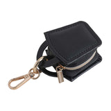 Maxbell Rings Holder Keychain Stylish Zipper Portable for Mother Gift Sports Earrings Black