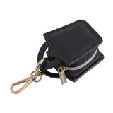 Maxbell Rings Holder Keychain Stylish Zipper Portable for Mother Gift Sports Earrings Black