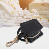 Maxbell Rings Holder Keychain Stylish Zipper Portable for Mother Gift Sports Earrings Black