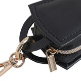 Maxbell Rings Holder Keychain Stylish Zipper Portable for Mother Gift Sports Earrings Black