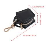 Maxbell Rings Holder Keychain Stylish Zipper Portable for Mother Gift Sports Earrings Black