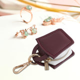 Maxbell Rings Holder Keychain Stylish Zipper Portable for Mother Gift Sports Earrings Red