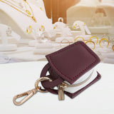 Maxbell Rings Holder Keychain Stylish Zipper Portable for Mother Gift Sports Earrings Red