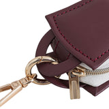 Maxbell Rings Holder Keychain Stylish Zipper Portable for Mother Gift Sports Earrings Red