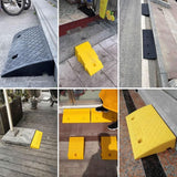 Maxbell Driveway Curb Ramp Wear Resistant Roadside Slope Pad for Auto Motorcycle Rvs Yellow