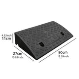 Maxbell Curb Ramp AntiSlip Easy to Use Climbing Triangle Pad for ATV Mowers Driveway Black 50x27x11cm