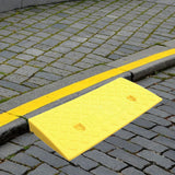 Maxbell Curb Ramp AntiSlip Easy to Use Roadside Slope Pad for Trailers Driveway Cars Yellow 50cmx22cmx5cm