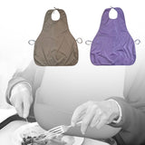 Maxbell Adults Bib Portable Premium for Women Men Easy to Use Elderly Adults Eat Bib Brown