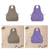 Maxbell Adults Bib Portable Premium for Women Men Easy to Use Elderly Adults Eat Bib Brown