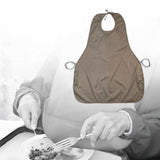 Maxbell Adults Bib Portable Premium for Women Men Easy to Use Elderly Adults Eat Bib Brown