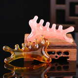 Maxbell Resin Massage Comb Portable Practical Relaxation Gua Sha Scraping Scalp Comb Pink