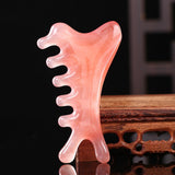 Maxbell Resin Massage Comb Portable Practical Relaxation Gua Sha Scraping Scalp Comb Pink