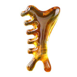 Maxbell Resin Massage Comb Portable Practical Relaxation Gua Sha Scraping Scalp Comb Brown
